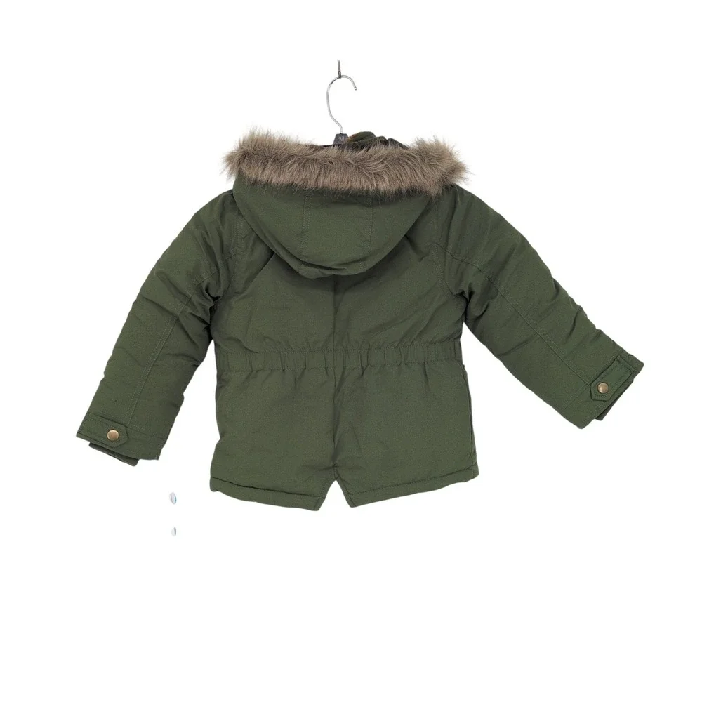 Carters Hooded Field Jacket Military Faux Fur Trim Parka Gorpcore Kids Size 5
